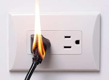 defective product causing a fire at an electrical outlet